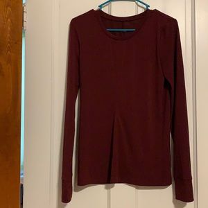 Fabletics wine color long sleeve workout shirt